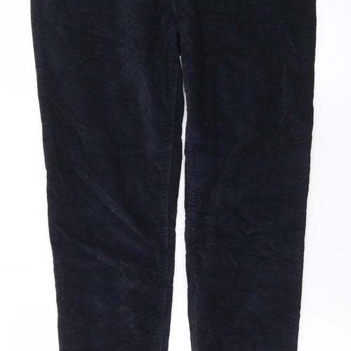 Hobbs Women Blue Corduroy Straight Leg Trousers Size 12