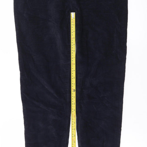 Hobbs Women Blue Corduroy Straight Leg Trousers Size 12