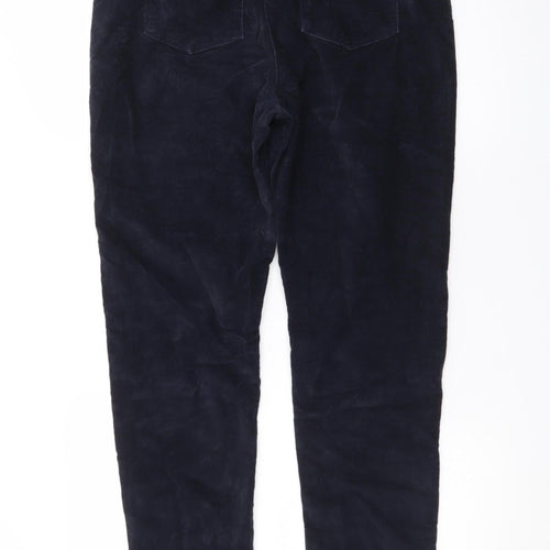 Hobbs Women Blue Corduroy Straight Leg Trousers Size 12