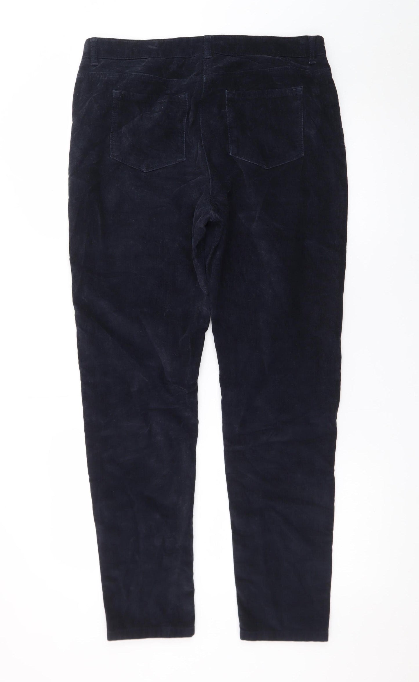 Hobbs Women Blue Corduroy Straight Leg Trousers Size 12