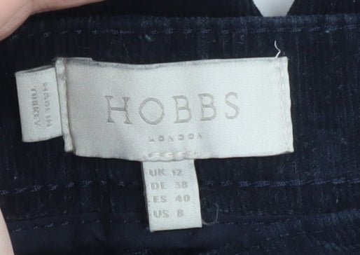 Hobbs Women Blue Corduroy Straight Leg Trousers Size 12