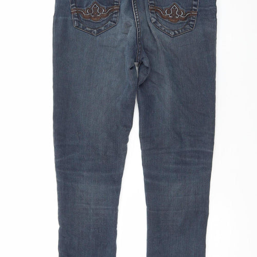 Robell Womens Blue Straight Leg Stretch Denim Jeans Size 38 Regular