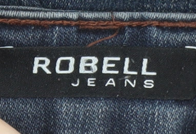 Robell Womens Blue Straight Leg Stretch Denim Jeans Size 38 Regular