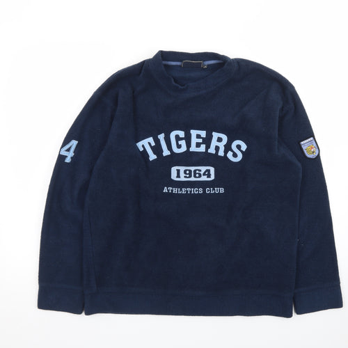 G:Sixtufour Men's Blue M Fleece Pullover Sweatshirt 1964 Athletics Logo