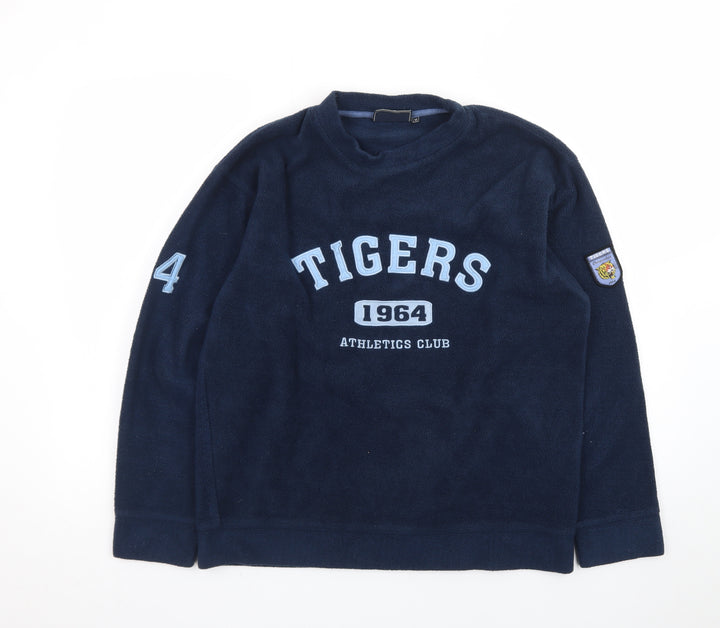 G:Sixtufour Men's Blue M Fleece Pullover Sweatshirt 1964 Athletics Logo