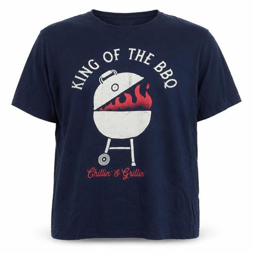 F&F Men’s Navy King of the BBQ Graphic T-Shirt 2XL Cotton Summer Top