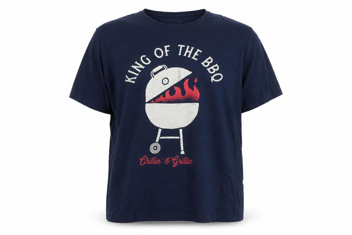 F&F Men’s Navy King of the BBQ Graphic T-Shirt 2XL Cotton Summer Top
