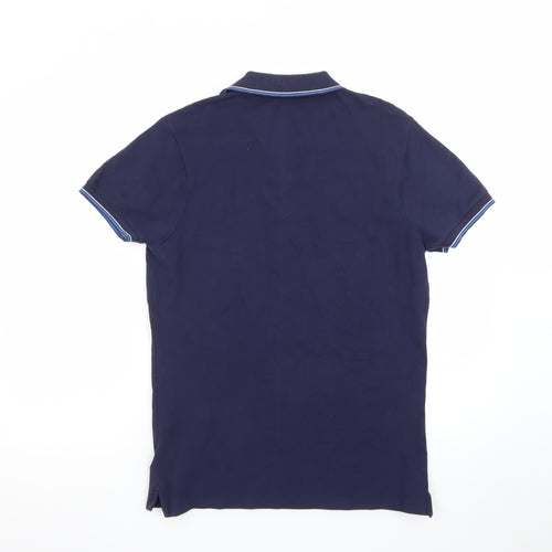 Diesel Men's Blue Slim Fit Cotton Polo Shirt Size M