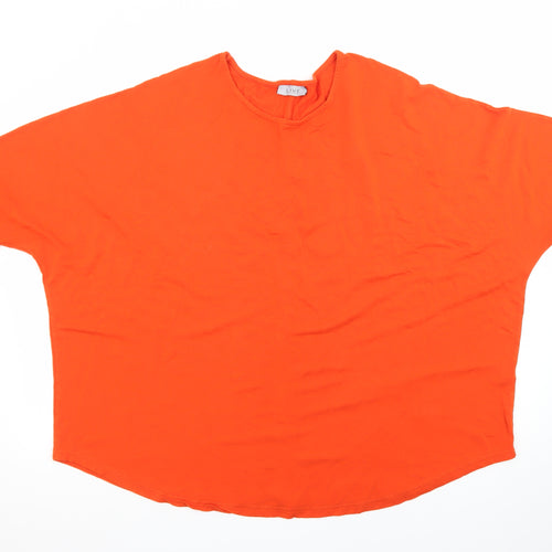 LIVE FOR THE WEEKEND Women's Orange Relaxed Fit Short Sleeve T-Shirt Size 22