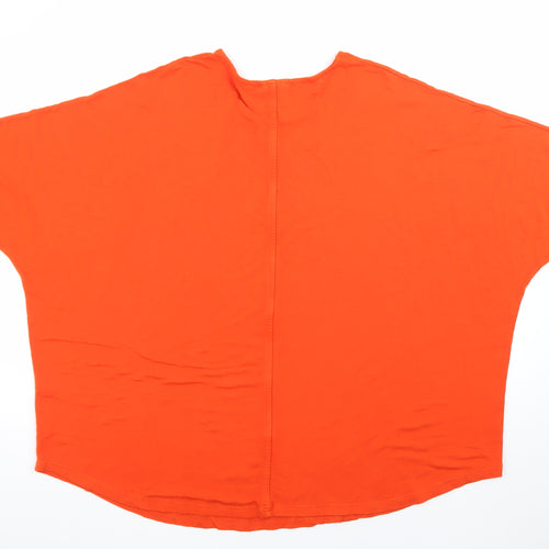 LIVE FOR THE WEEKEND Women's Orange Relaxed Fit Short Sleeve T-Shirt Size 22