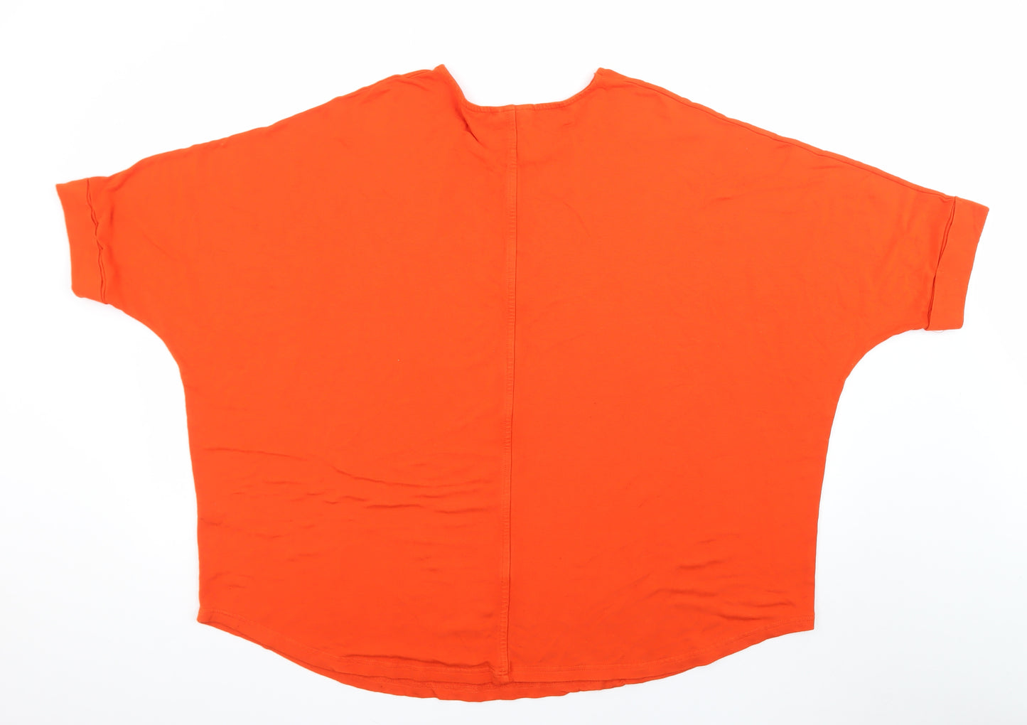 LIVE FOR THE WEEKEND Women's Orange Relaxed Fit Short Sleeve T-Shirt Size 22