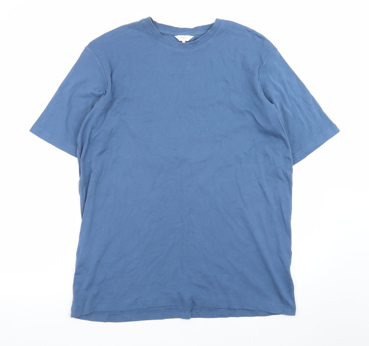 Cotton Traders Men's Steel Blue 2XL Crew Neck Short Sleeve T-Shirt