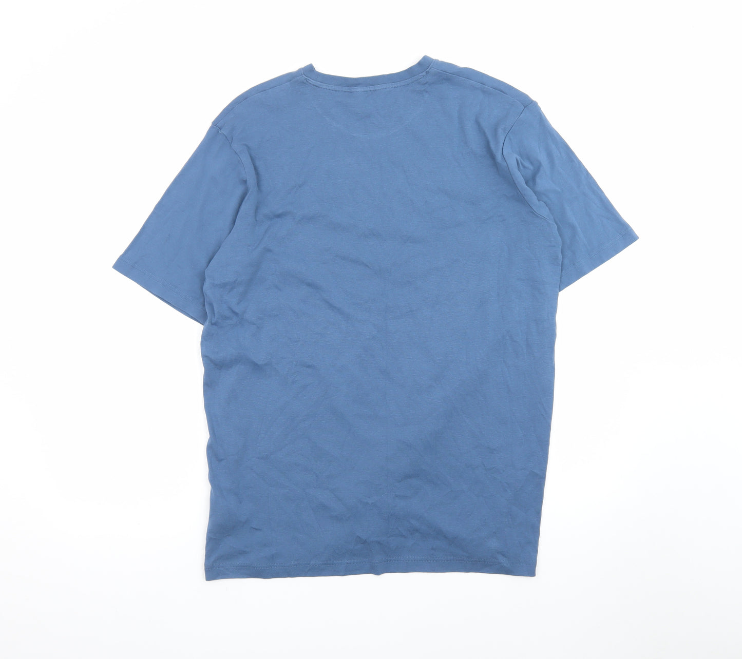 Cotton Traders Men's Steel Blue 2XL Crew Neck Short Sleeve T-Shirt