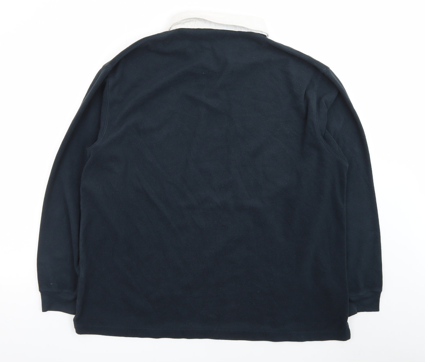 Cotton Traders Men’s Blue 2XL Collared Henley Sweatshirt