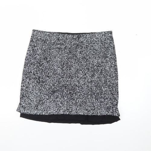Sandwich Women Silver Sequin Short Pencil Skirt Size S