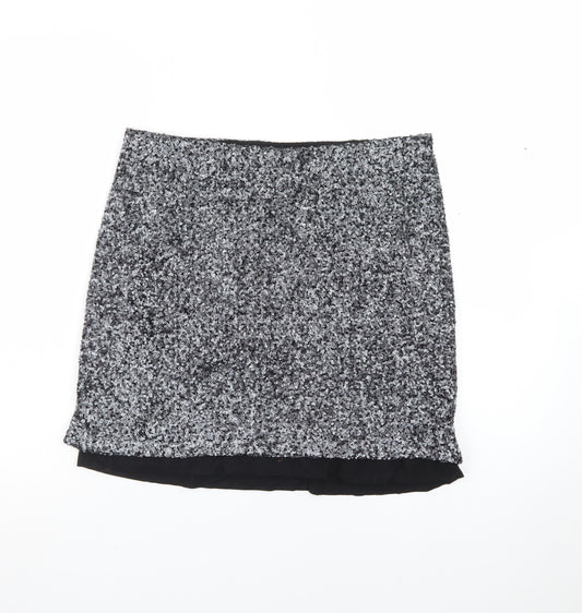 Sandwich Women Silver Sequin Short Pencil Skirt Size S
