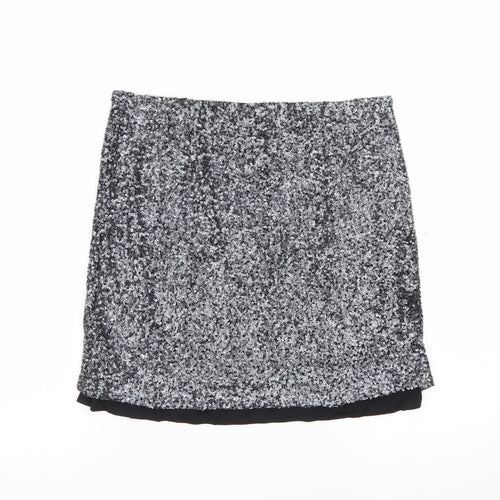 Sandwich Women Silver Sequin Short Pencil Skirt Size S