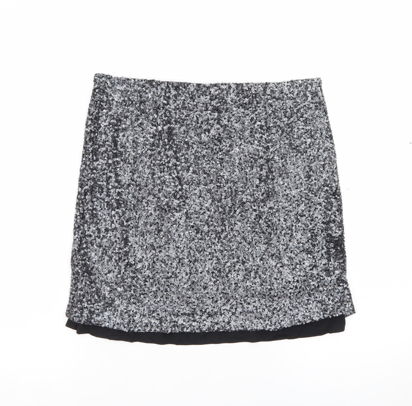 Sandwich Women Silver Sequin Short Pencil Skirt Size S