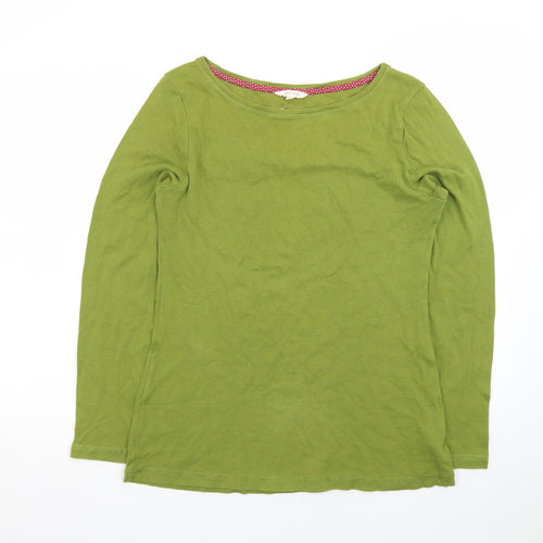 White Stuff Women’s Green Size 14 Long Sleeve Cotton T-Shirt