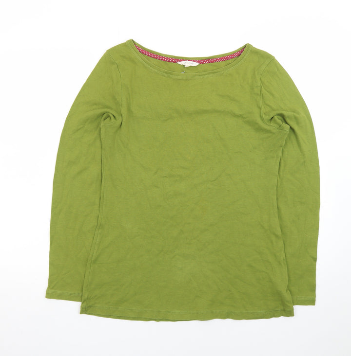 White Stuff Women’s Green Size 14 Long Sleeve Cotton T-Shirt