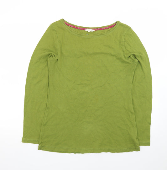 White Stuff Women’s Green Size 14 Long Sleeve Cotton T-Shirt