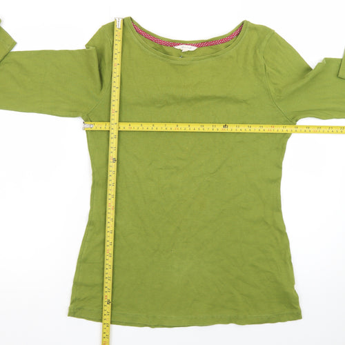 White Stuff Women’s Green Size 14 Long Sleeve Cotton T-Shirt