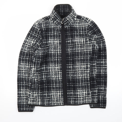 Eivissa Men's Black Check Fleece Jacket Size M Full Zip Casual