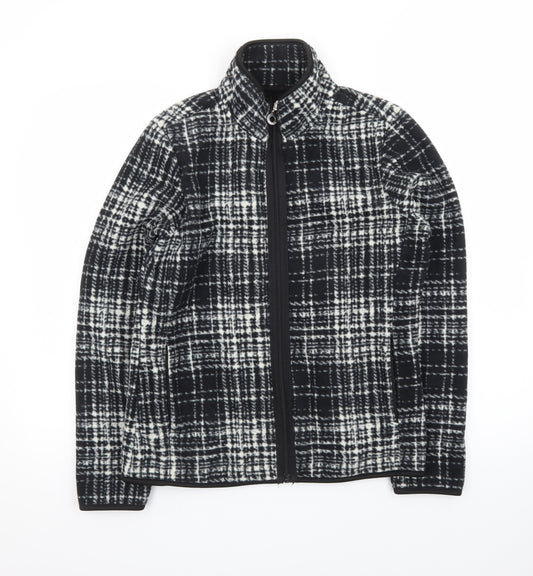 Eivissa Men's Black Check Fleece Jacket Size M Full Zip Casual