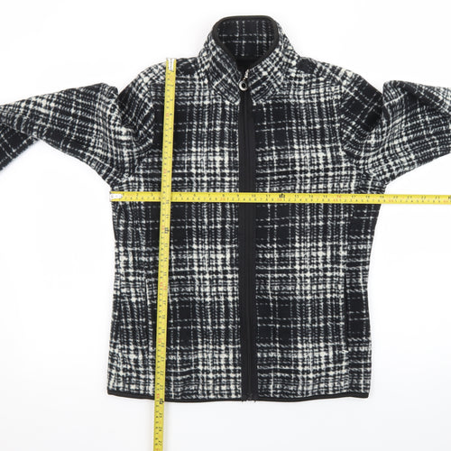 Eivissa Men's Black Check Fleece Jacket Size M Full Zip Casual
