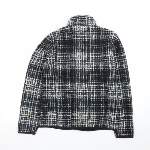 Eivissa Men's Black Check Fleece Jacket Size M Full Zip Casual