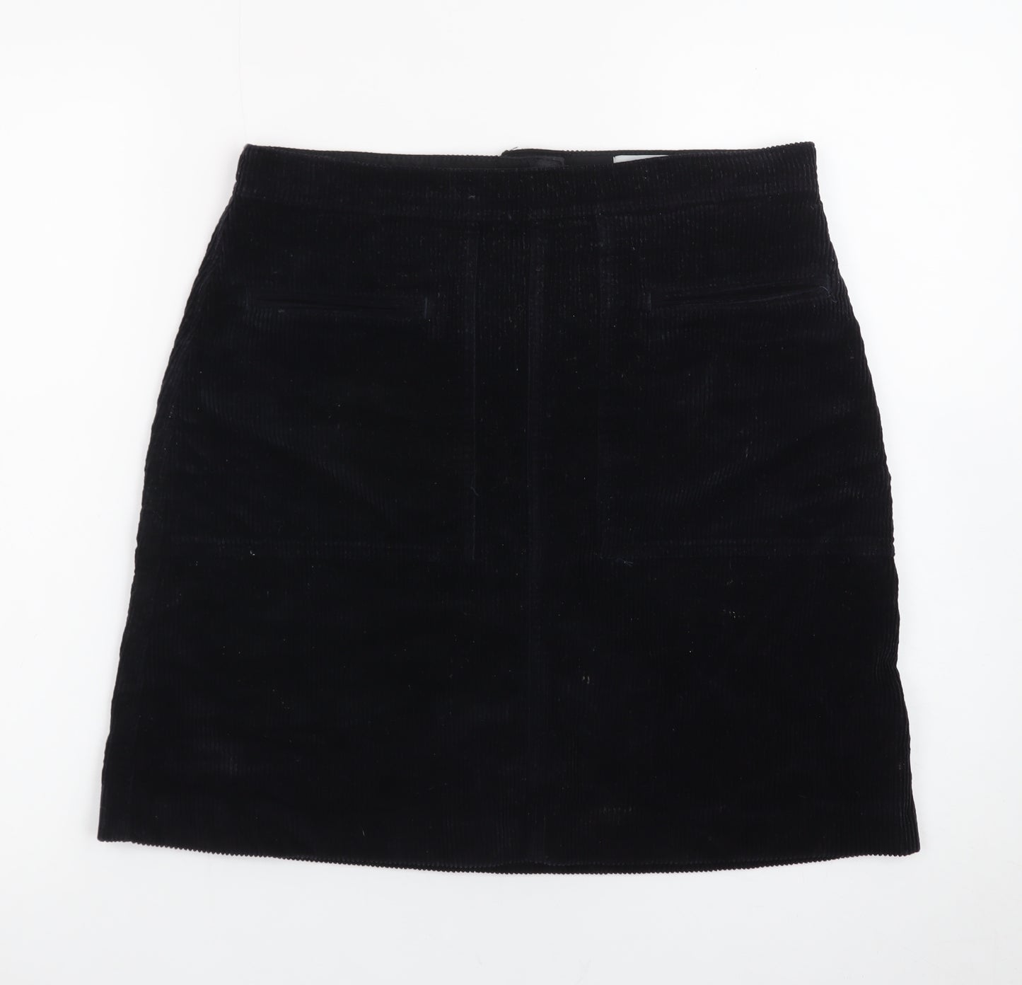 Jigsaw Women's Black Corduroy Pencil Skirt UK 10 Lined Classic
