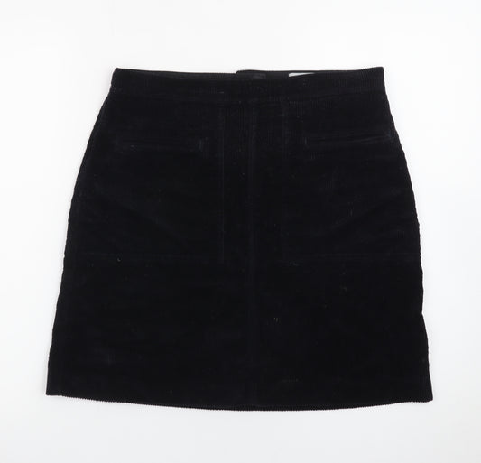 Jigsaw Women's Black Corduroy Pencil Skirt UK 10 Lined Classic