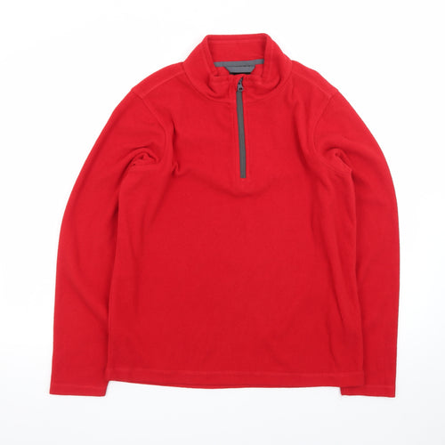 Regatta Boys Red Fleece Pullover Sweatshirt 1/4 Zip Size 16 Years