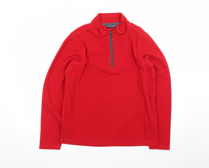 Regatta Boys Red Fleece Pullover Sweatshirt 1/4 Zip Size 16 Years