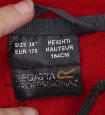 Regatta Boys Red Fleece Pullover Sweatshirt 1/4 Zip Size 16 Years
