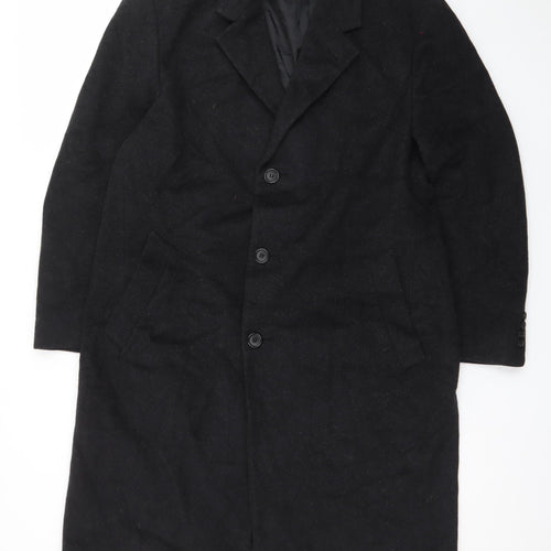 Alfani Men's Black Wool Overcoat 42R Classic Formal Long Coat