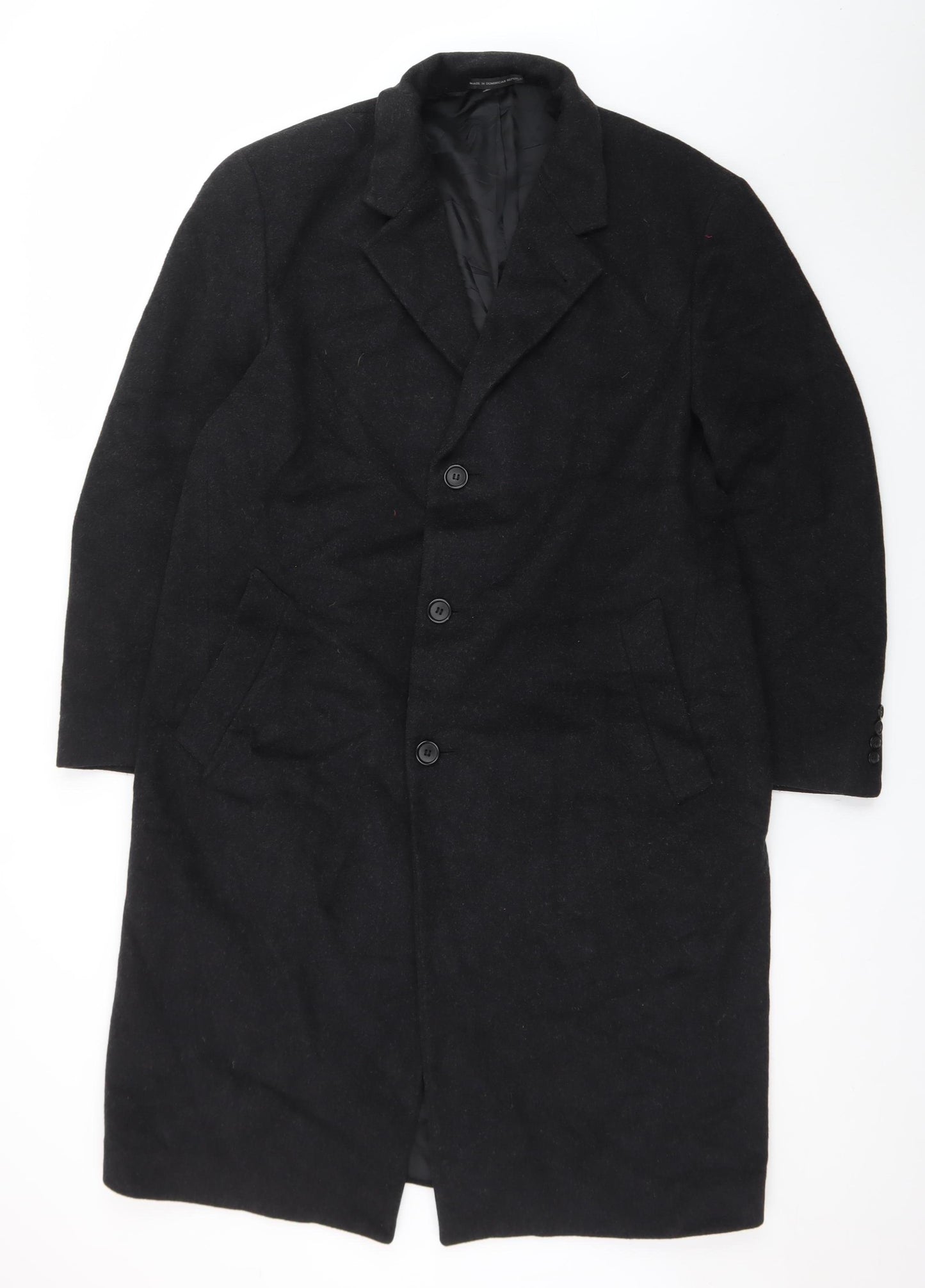 Alfani Men's Black Wool Overcoat 42R Classic Formal Long Coat