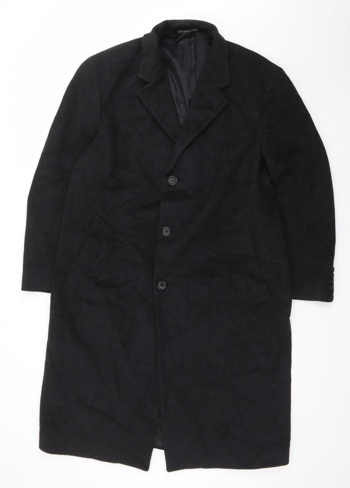 Alfani Men's Black Wool Overcoat 42R Classic Formal Long Coat
