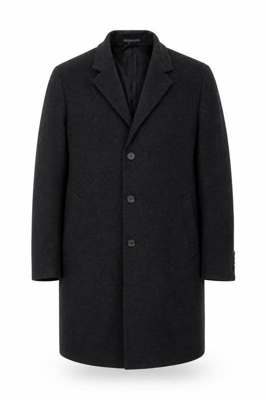 Alfani Men's Black Wool Overcoat 42R Classic Formal Long Coat