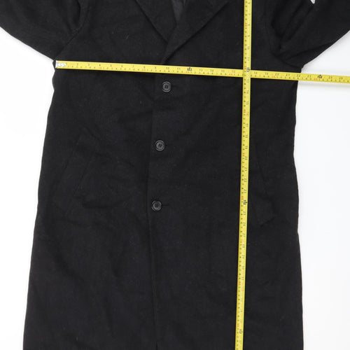 Alfani Men's Black Wool Overcoat 42R Classic Formal Long Coat