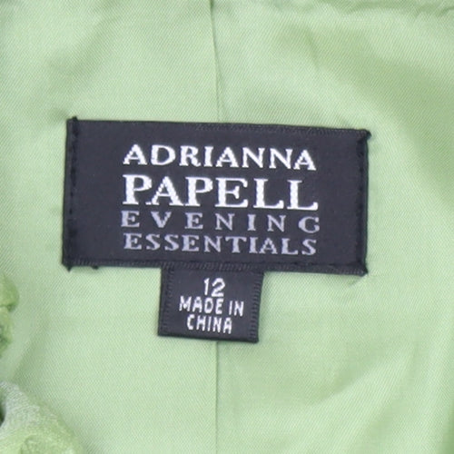 Adrianna Papell Women Green Ruffle Collared Blouse Size 12