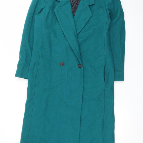 Adolfo Classics Women's Green Wool Long Overcoat Size 8