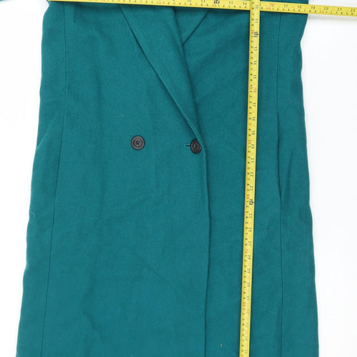 Adolfo Classics Women's Green Wool Long Overcoat Size 8