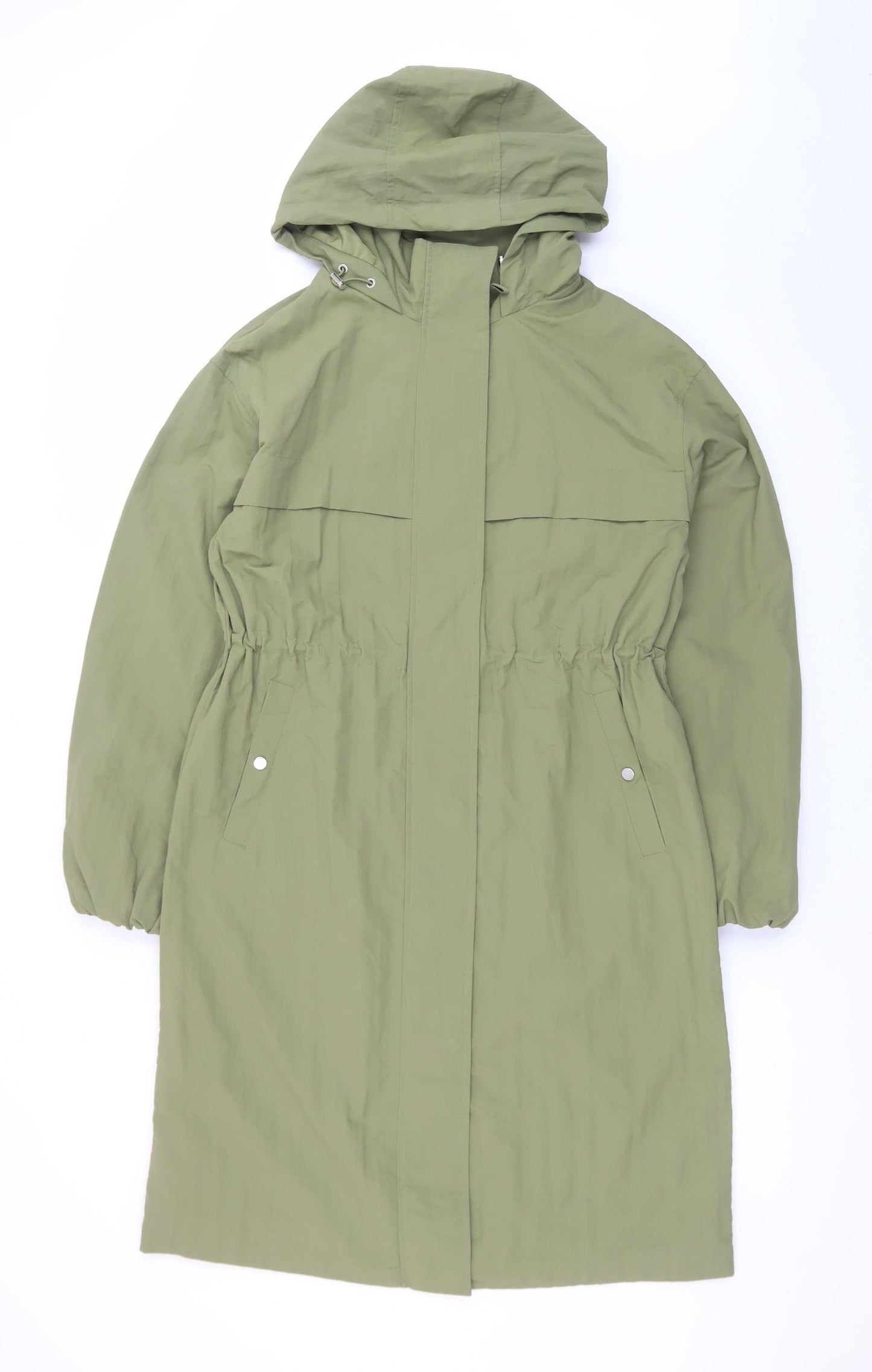 Marks and Spencer Women’s Green XS Parka Coat Hooded Shower Resistant