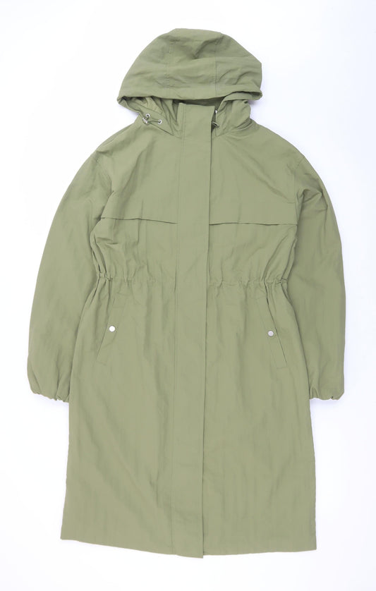 Marks and Spencer Women’s Green XS Parka Coat Hooded Shower Resistant