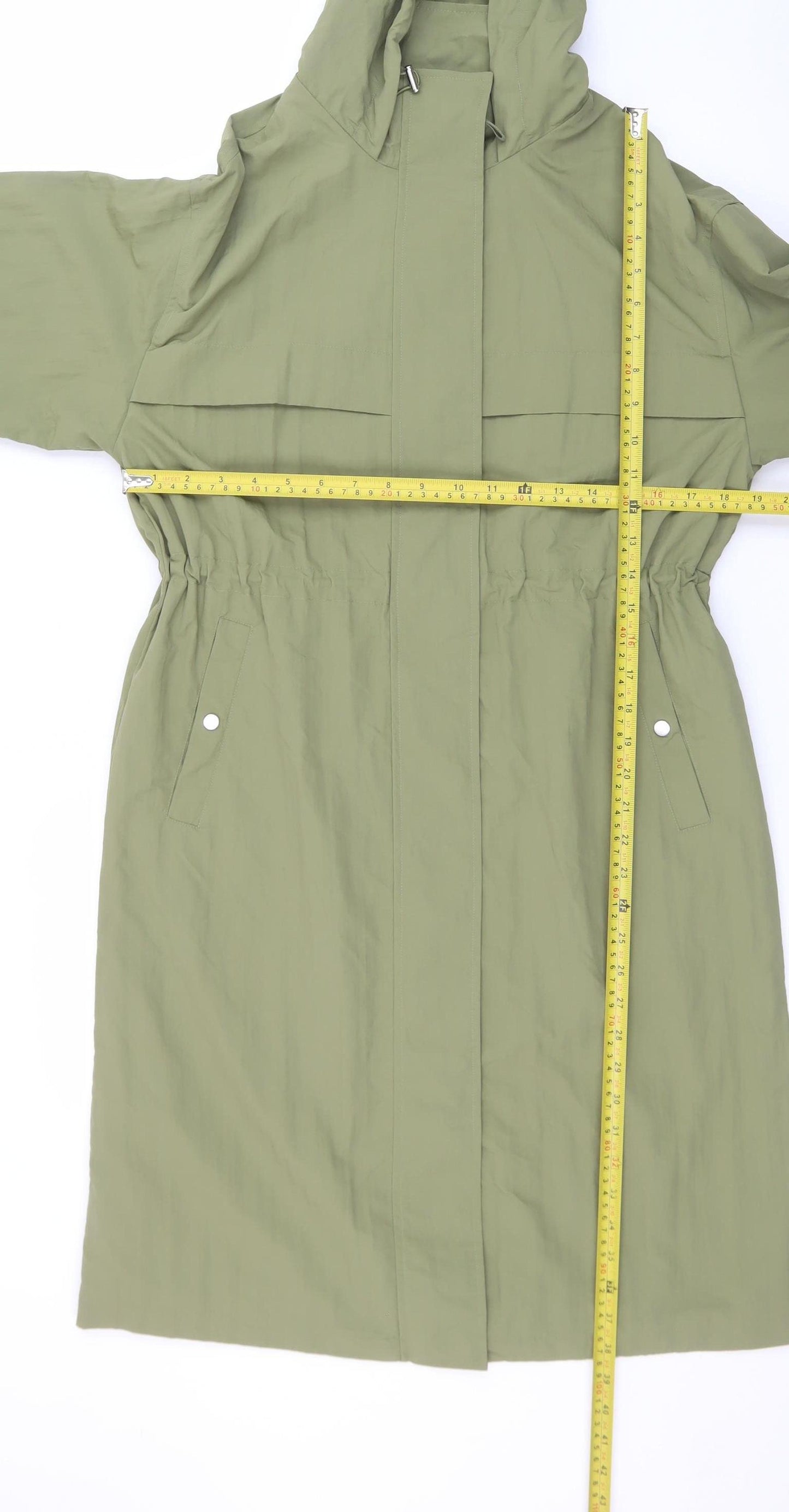 Marks and Spencer Women’s Green XS Parka Coat Hooded Shower Resistant