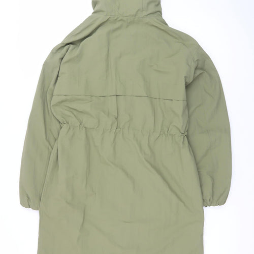 Marks and Spencer Women’s Green XS Parka Coat Hooded Shower Resistant