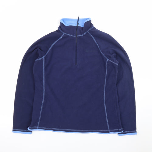 Mountain Warehouse Women's Navy Blue Fleece Pullover UK 14 Half Zip Sweatshirt