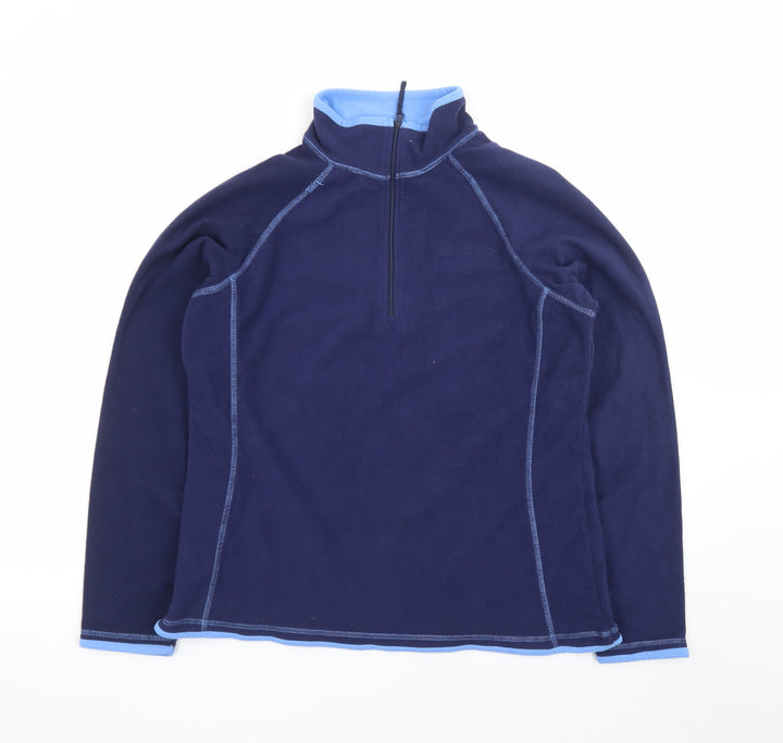 Mountain Warehouse Women's Navy Blue Fleece Pullover UK 14 Half Zip Sweatshirt