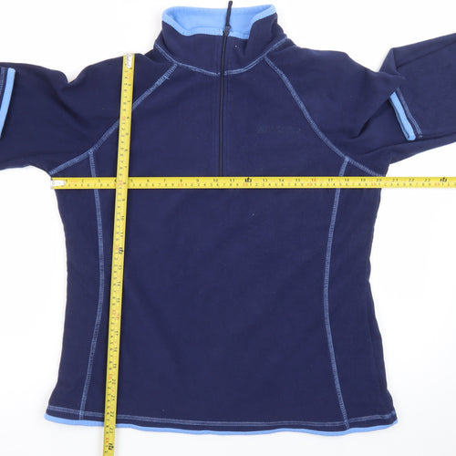 Mountain Warehouse Women's Navy Blue Fleece Pullover UK 14 Half Zip Sweatshirt